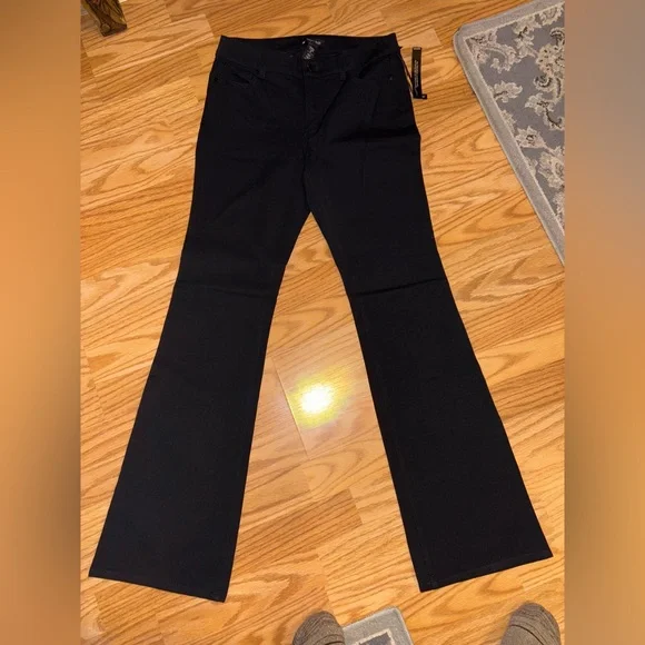 WHITE HOUSE BLACK MARKET Womens Black High Rise Skinny Flare Jeans Size 4 - Picture 5 of 13